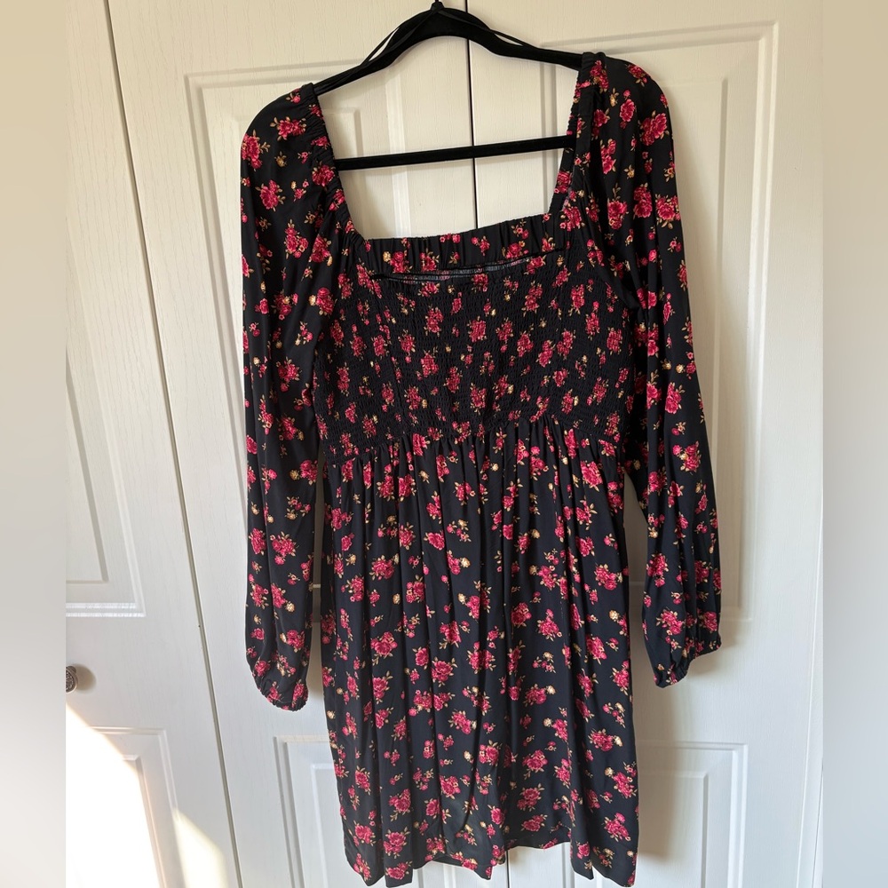 Old Navy Black Dress with Floral Print